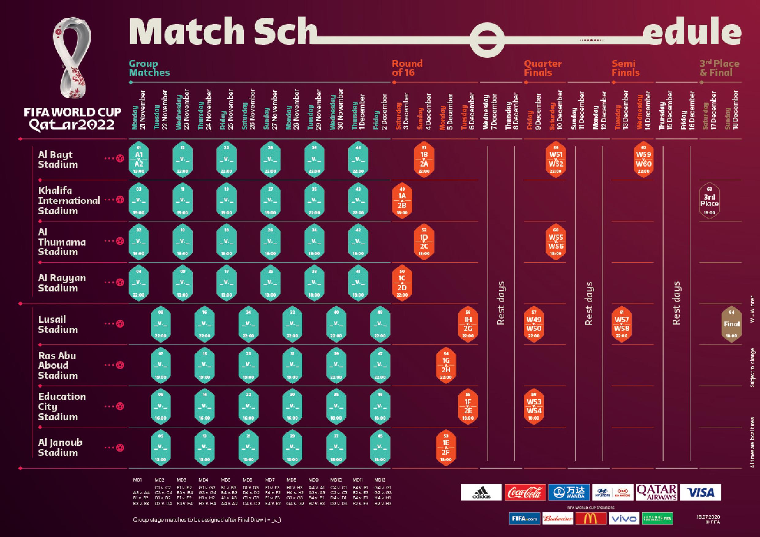 Qatar 2022 Match Schedule